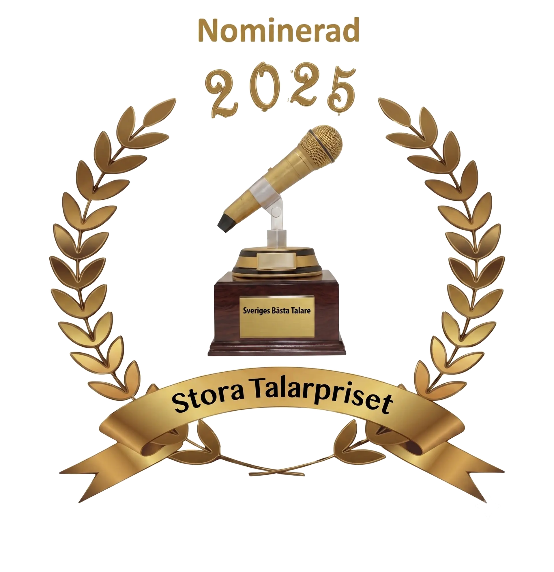 Stora Talarpriset award badge, Swedish national speaker award, Maurice Jenkens nominated 2024 and 2025